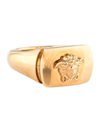 Pre-owned Versace Medusa Signet Ring In Multi