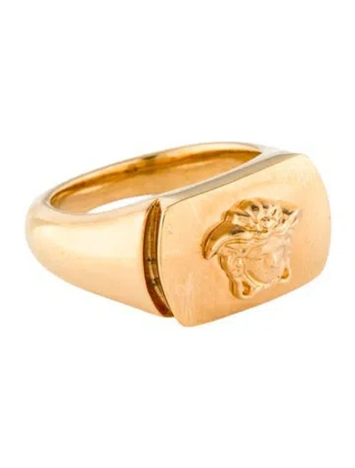 Pre-owned Versace Medusa Signet Ring In Multicolor