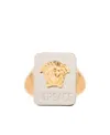 Versace Medusa Signet Ring In White