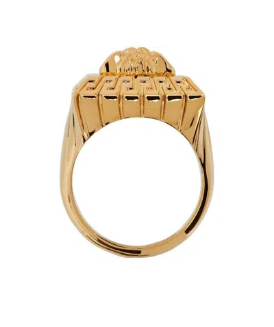 Versace Medusa Signet Ring In Yellow