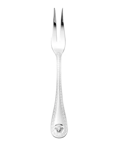 Versace Medusa Silver-plated Meat Fork In Metallic