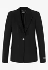 Versace Medusa Single-breasted Blazer In Virgin Wool In Black