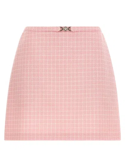 Versace Medusa 95 Skirt Check Pattern Buttons In Pink