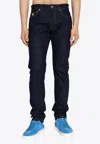 Versace Denim Trousers With Belt Loops In Blue
