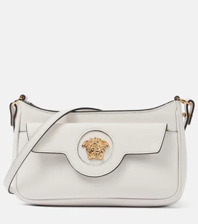 Versace Medusa Small Leather Shoulder Bag In White