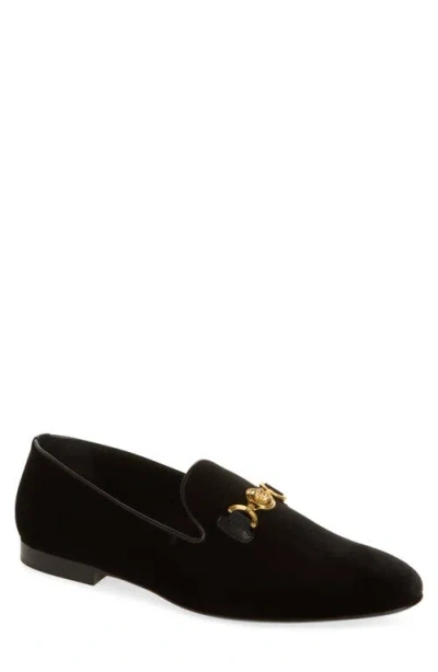 Versace Medusa Smoking Slipper In Black