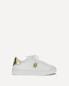 Versace Flat Sole Low-top Sneakers With Greek Key In White