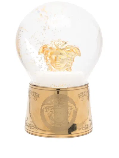 Versace Medusa Snow Globe In Gold