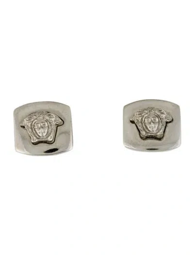 Pre-owned Versace Medusa Square Clip-on Earrings In Multi