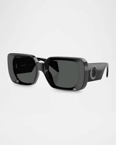 Versace Medusa Square Plastic Sunglasses In Black
