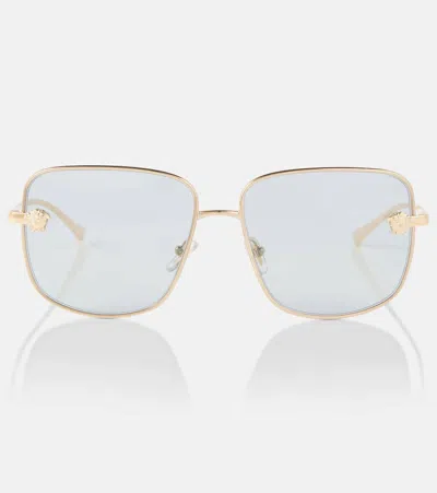Versace Medusa Square Sunglasses In Gold
