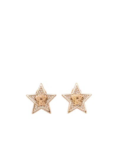 Versace Medusa Star Stud Earrings In Yellow