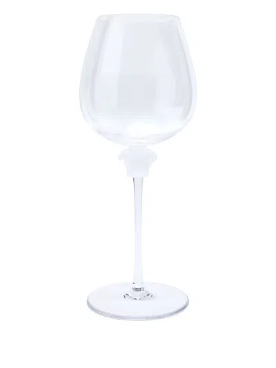 Versace Medusa-stem Crystal Wine Glass In Transparent