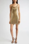 Versace Medusa Strap Metal Mesh Slip Minidress