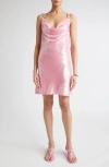 Versace Medusa Strap Silk Chiffon Sequin Cocktail Dress In Pink