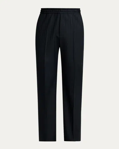 Versace Medusa Stretch-wool Pants In Black