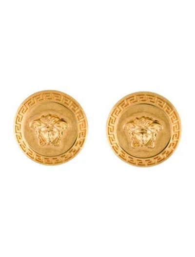 Pre-owned Versace Medusa Stud Earring In Multi