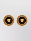 VERSACE MEDUSA STUD EARRINGS GREEK KEY PATTERN