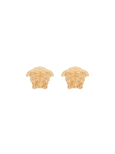Versace Medusa Stud Earrings In Metallic