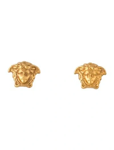 Pre-owned Versace Medusa Stud Earrings In Multicolor