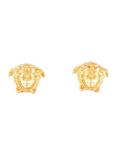 Pre-owned Versace Medusa Stud Earrings In Multicolor