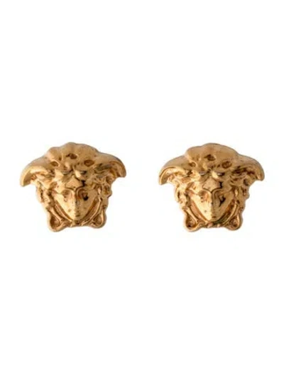 Pre-owned Versace Medusa Stud Earrings In Multicolor