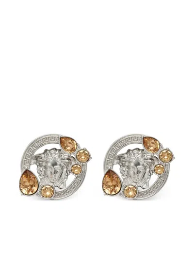 Versace Medusa Stud Earrings In Metallic