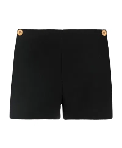 Versace Medusa-stud Mini Shorts In Black