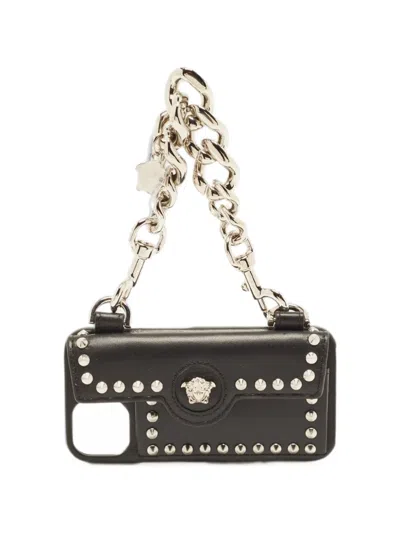 Pre-owned Versace Medusa Studded Iphone Case In Black