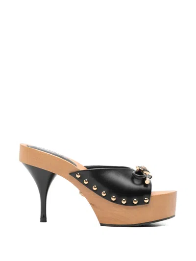 Versace Medusa Studded Sandals In Black