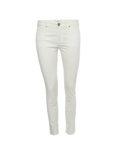 Pre-owned Versace Medusa Studded Slim-fit Jeans In Neutral