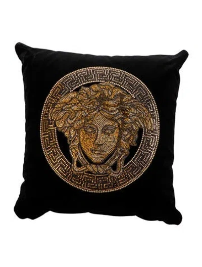 Pre-owned Versace Medusa Studs Throw Pillow In Multi