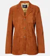 Versace Long Sleeve Leather Jacket In Multi