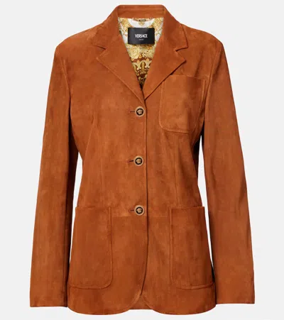 Versace Medusa Suede Blazer In Multi