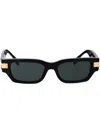 Versace 53mm Plaque Rectangular Sunglasses In Black