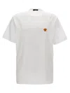 Versace White Crewneck T-shirt With Medusa Embroidery On The Front In Cotton Man