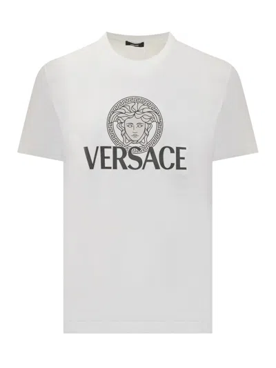 Versace Medusa T-shirt In Bianco Ottico