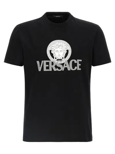 Versace Medusa Logo T-shirt In Black