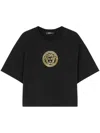 Versace Cropped "medusa" T-shirt In Schwarz