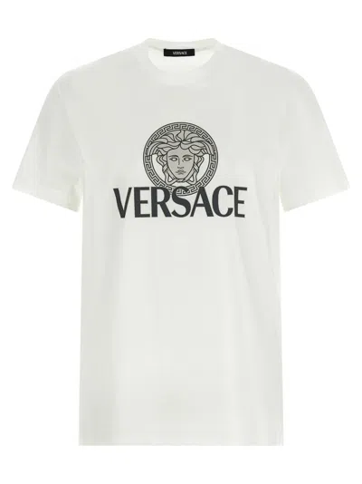 Versace Logo Cotton T-shirt In White