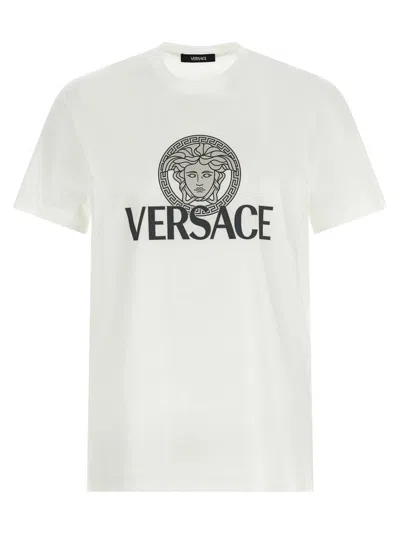 Versace Jersey Cotton T-shirt With Iconic Print In White