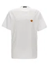 Versace White Crewneck T-shirt With Medusa Embroidery On The Front In White