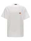 Versace White Crewneck T-shirt With Medusa Embroidery On The Front In Cotton Man In White