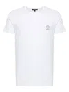 Versace White Crewneck T-shirt With Medusa Print On The Front In Cotton Stretch Man In White