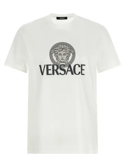 Versace Jersey Cotton T-shirt With Iconic Print In White