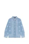 Versace Medusa Head-print Shirt In Blu Chiaro