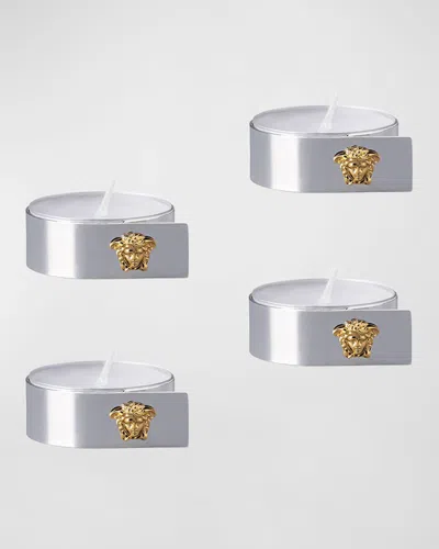 Versace Medusa Tea Lights, Set Of 4 In Metallic