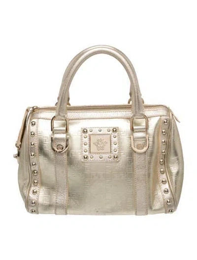 Pre-owned Versace Medusa Top Handle Bag In Gold/metallic