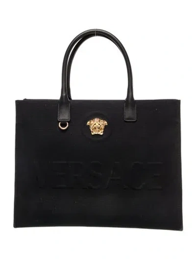 Pre-owned Versace Medusa Tote In Black