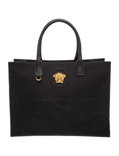 Pre-owned Versace Medusa Tote In Black